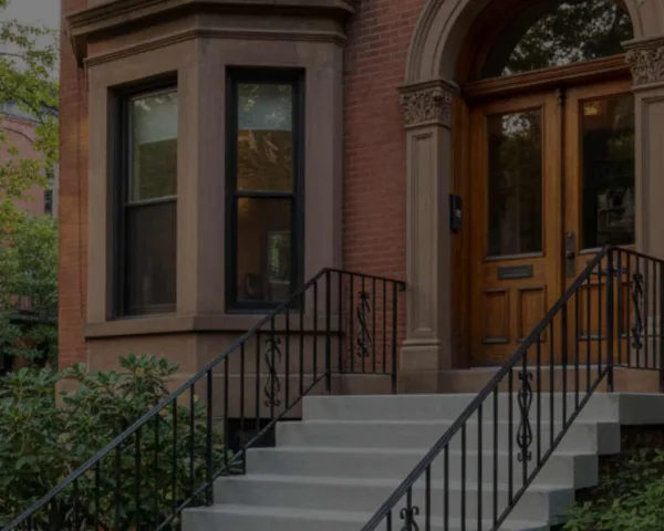 Rebuilt concrete front steps on an NYC property