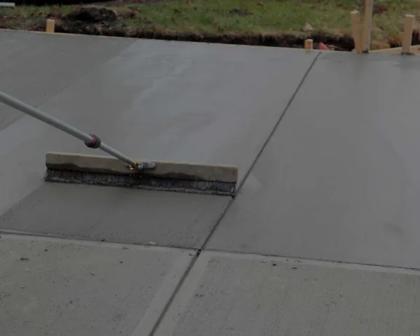 Newly installed concrete driveway in New York City