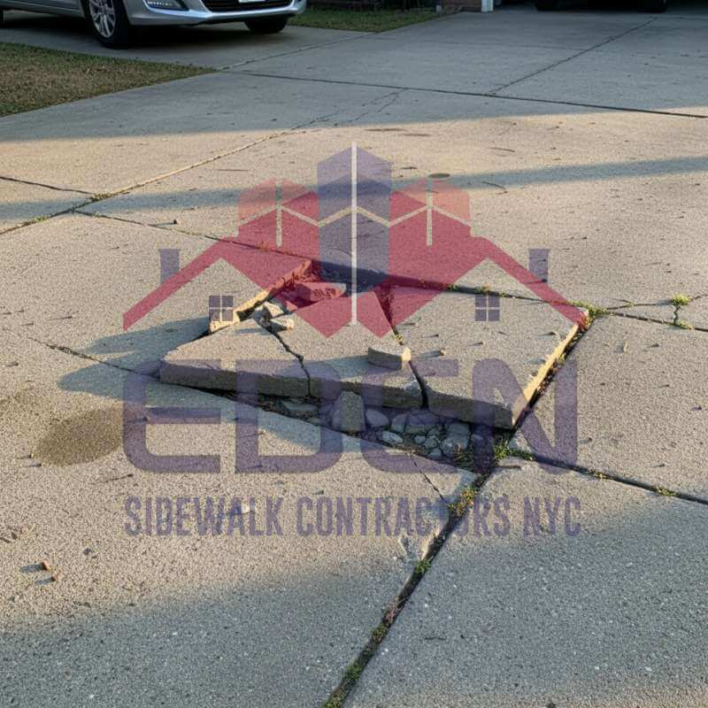 restored concrete driveway in nyc after securing permit