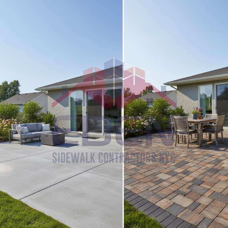 comparison between concrete and pavers for sidewalk in nyc